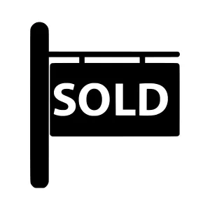 Sold Sign Icon - Black and White Vector