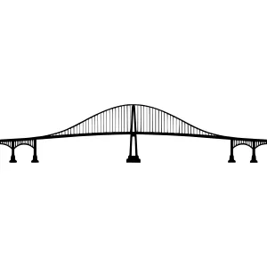 Black Bridge Outline Vector Illustration