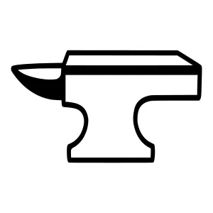 Black Anvil Icon - Industrial Vector Illustration