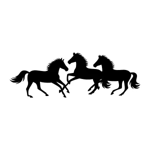Silhouette Horses Running - Dynamic Graphic