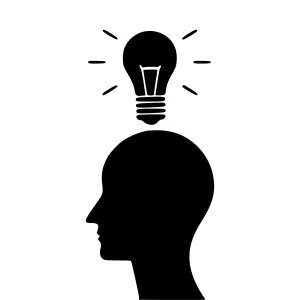 Brain with Lightbulb - Idea Concept Vector