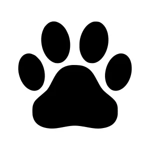 Black Paw Print Icon - Vector Graphic