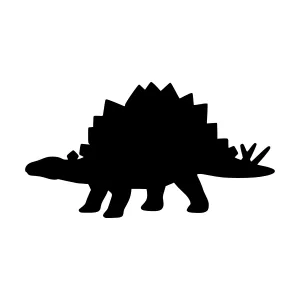 Stegosaurus Silhouette - Minimalist Black & White