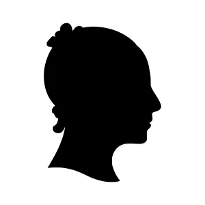 Black Silhouette Portrait - Woman Profile