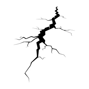 Fractured Line Graphic - Black on White