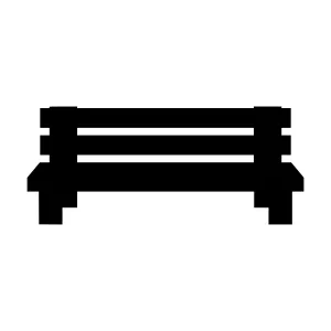 Black Park Bench Icon - Vector Illustration