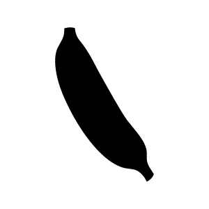 Banana Silhouette Icon - Black on White