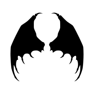 Black Bat Wings Silhouette