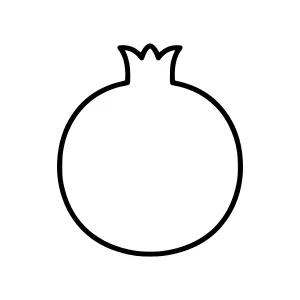 Pomegranate Outline Icon - Minimalist Vector