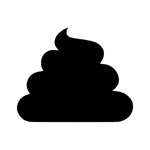 Poop Icon - Simple Black Silhouette