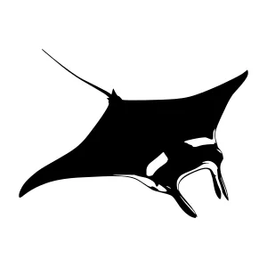 Silhouette Stingray Vector Illustration
