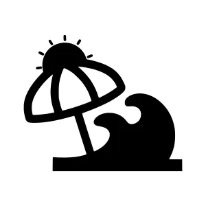 Sun & Wave Icon - Minimalist Vector Illustration
