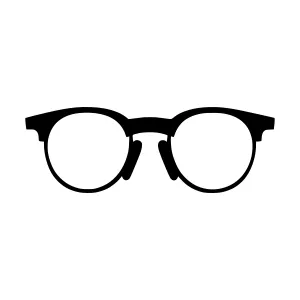 Black Glasses Icon - Vector Illustration