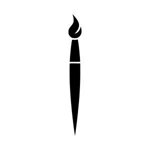 Black Paint Brush Icon - Vector Illustration