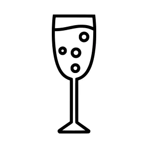 Champagne Flute Icon - Line Art