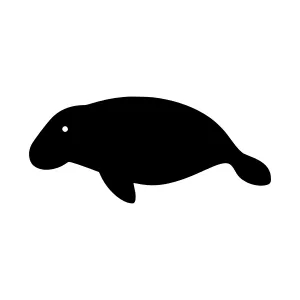 Manatee Silhouette Vector Icon