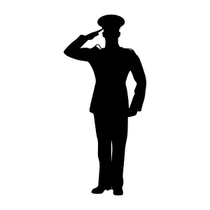 Silhouette Soldier Salute - Military Vector