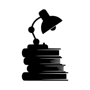 Study Lamp & Books - Minimalist Icon