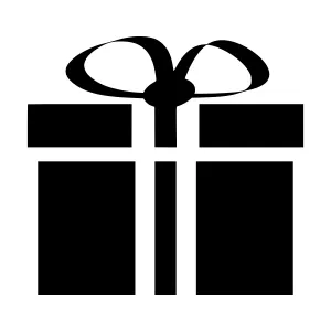 Gift Box Icon - Simple Black Outline
