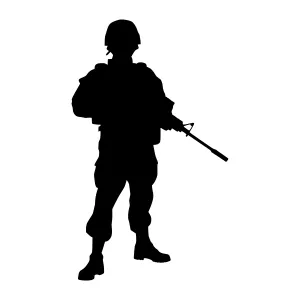 Military Silhouette Soldier Standing Watch