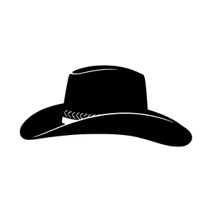Silhouette Cowboy Hat - Black Outline