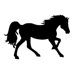 Silhouette Horse Running - Vector Graphic