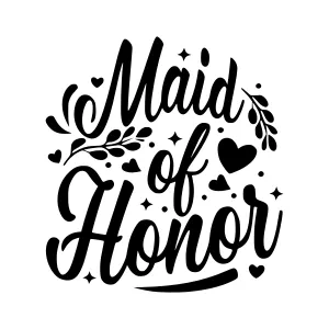 Maid of Honor Typography Illustration