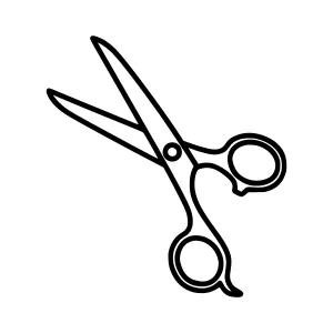 Black Line Art Scissors Icon