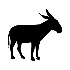 Silhouette Donkey Illustration - Black Outline