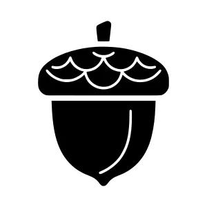 Black Acorn Icon - Vector Illustration
