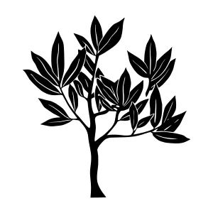 Black Tree Silhouette on White Background