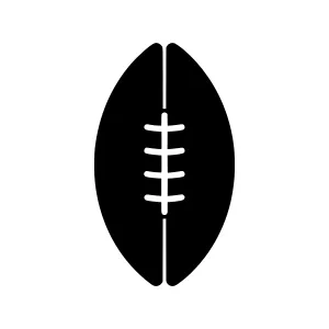 Black Football Icon - Minimalist Vector