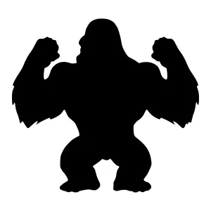 Silhouette Gorilla - Strong Animal Graphic