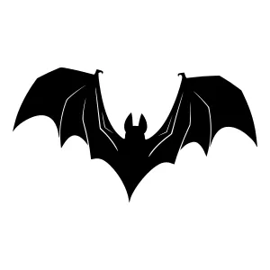 Black Bat Silhouette Vector Graphic