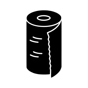 Roller Towel Icon - Black Silhouette