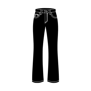 Black Jeans Silhouette Vector Illustration