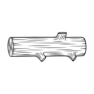 Line Art Log - Rustic Wood Texture