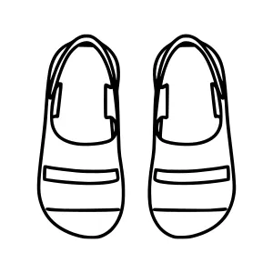 Black Sandals Outline Illustration