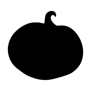 Black Pumpkin Silhouette Vector Icon