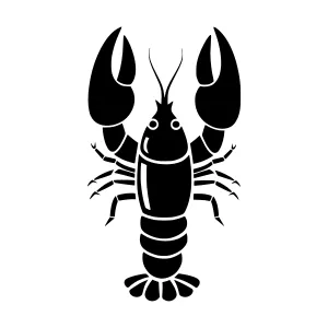 Black Lobster Silhouette Vector Illustration