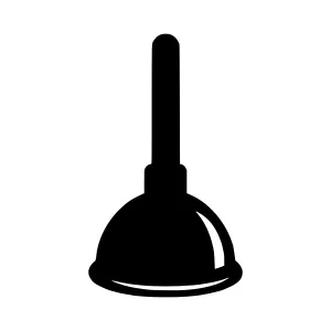 Plunger Icon - Simple Black Silhouette