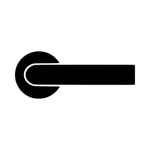 Minimalist Door Handle Icon - Black Outline