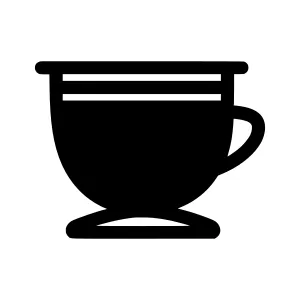 Minimalist Coffee Cup Icon - Black Silhouette