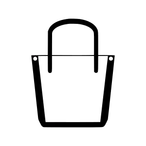 Simple Black Shopping Tote Bag Icon