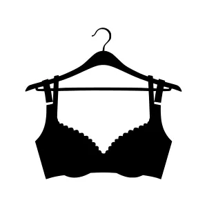Black Bra on Hanger - Minimalist Silhouette