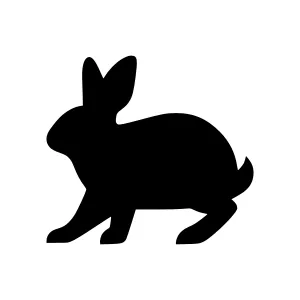 Black Rabbit Silhouette Vector Icon