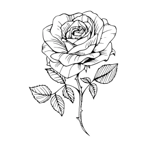 Black Rose Illustration - Elegant Floral Design