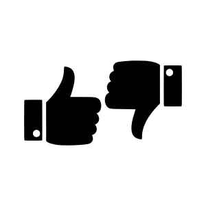 Thumbs Up & Down Icons - Vector Illustration