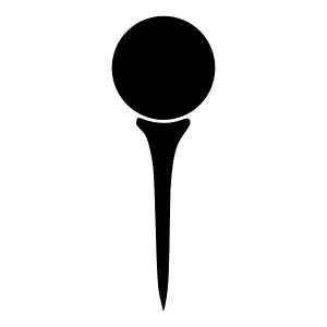 Black Golf Tee Silhouette Icon