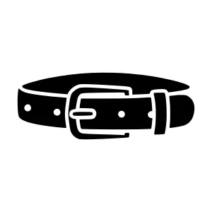 Black Leather Belt Icon - Vector Illustration